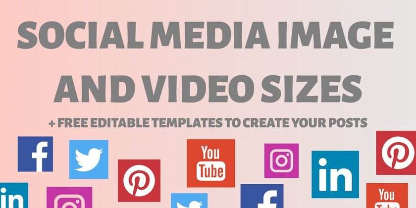 Social media sizes and free templates for images 