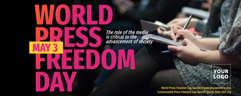 Editable world free press day banner design