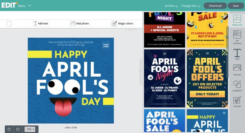 Templates for April Fools' Day promotions