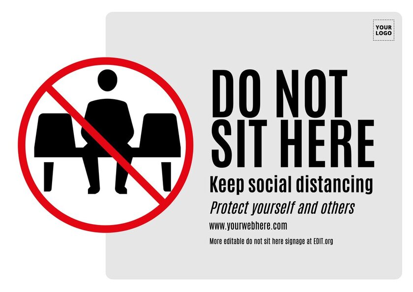 Free editable signage do not sit here