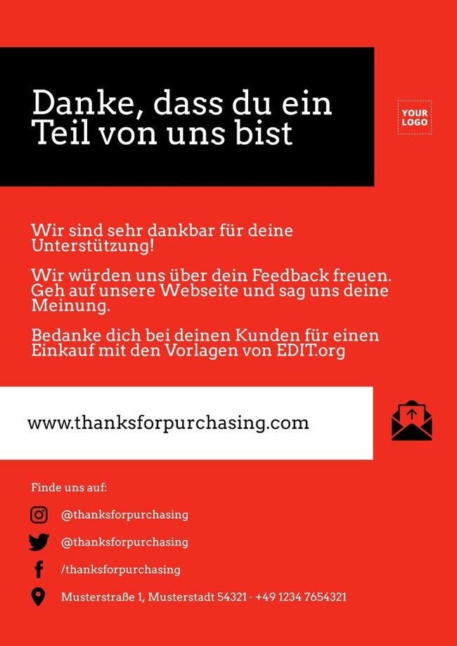 Anpassbare Danke für deinen Kauf Schilder