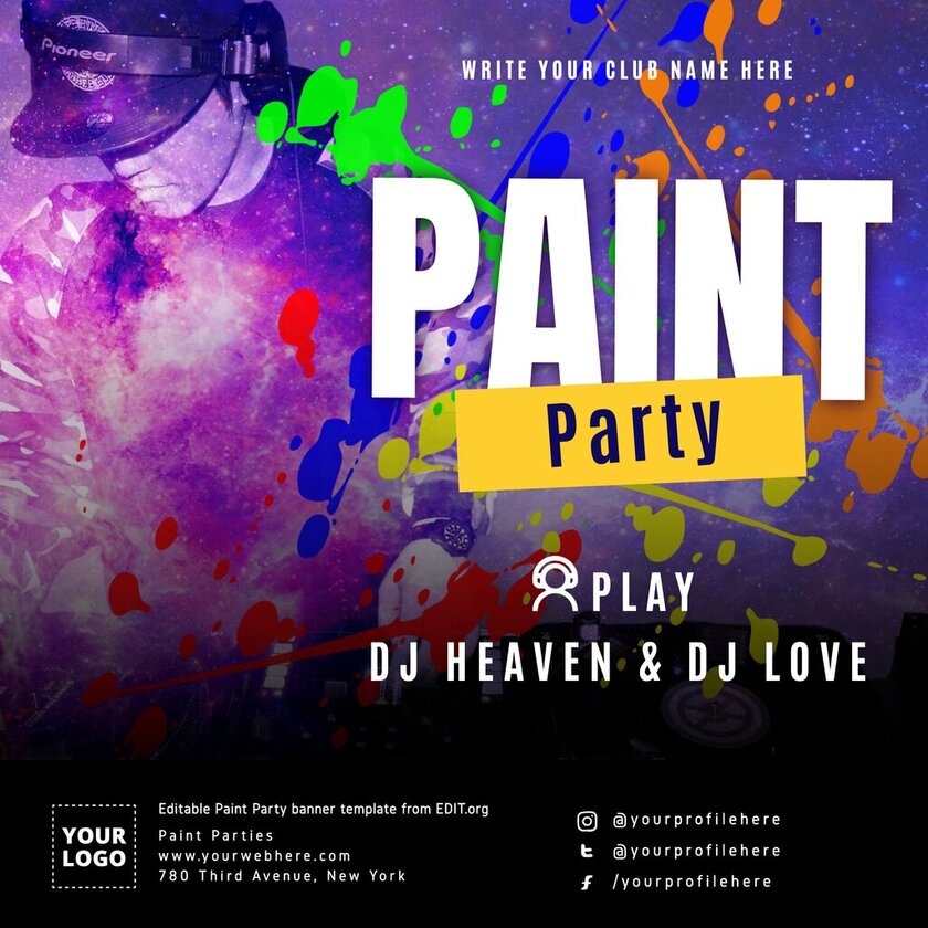 Customizable paint party invitations free