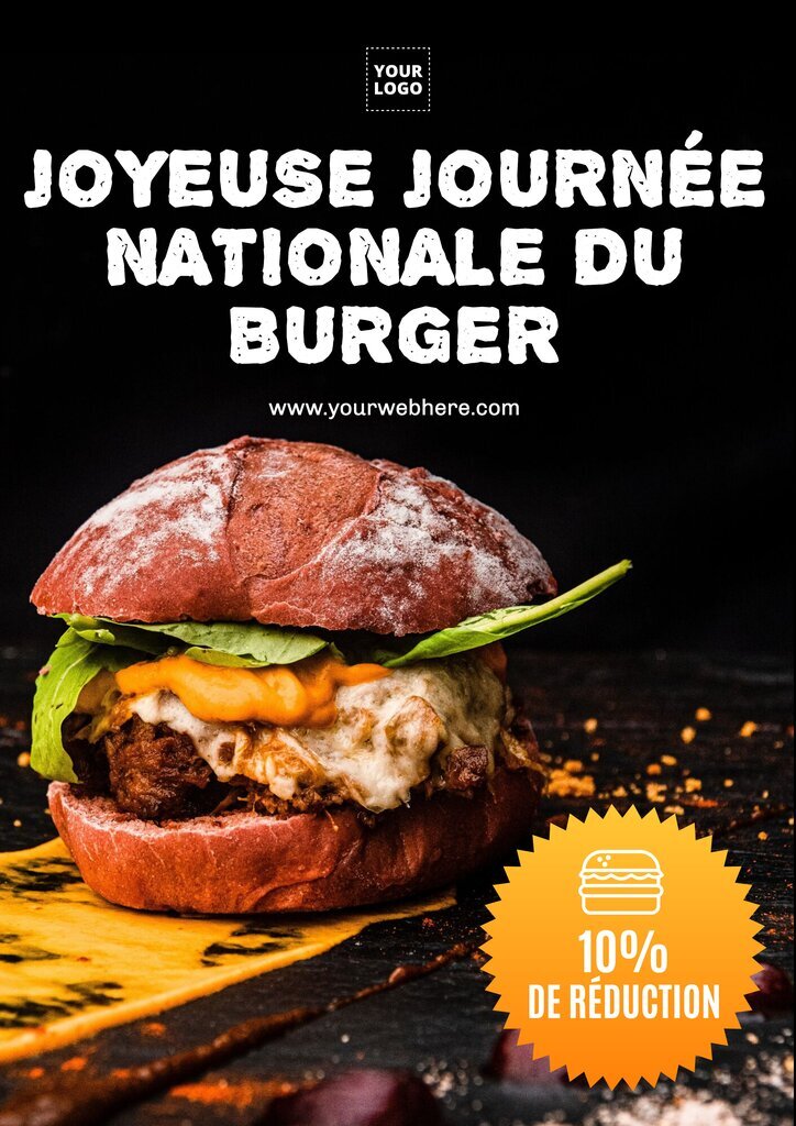 affiche pour la journée nationale du burger avec photo