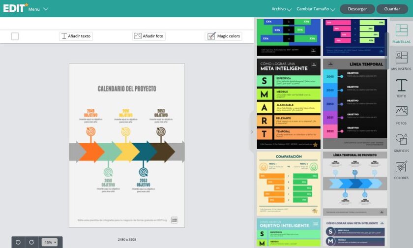 Editor online de infografías editables gratis