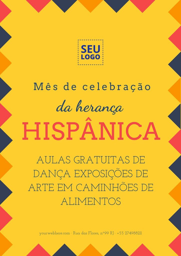 Modelos de design de cartazes editáveis online para o mês da herança hispânica