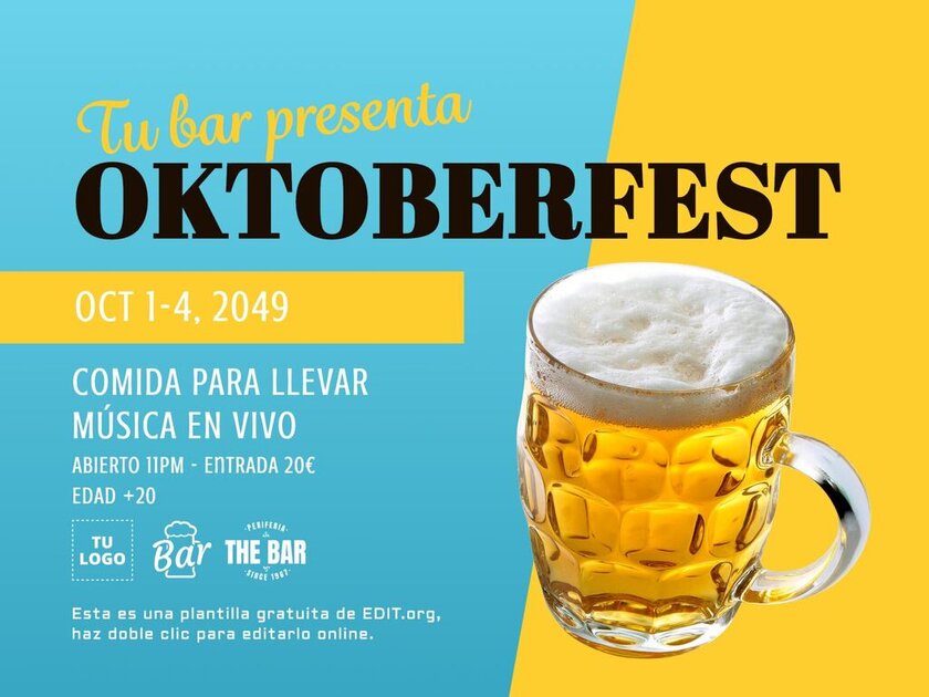 Plantilla carteles Oktoberfest editables online gratis