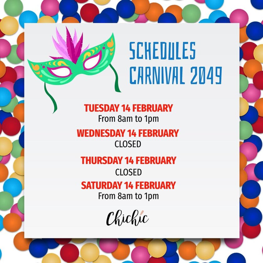 Carnaval schedules for stores editable online
