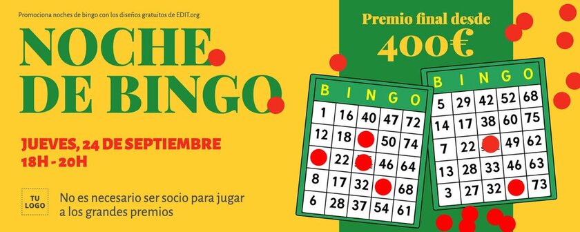 Diseño para anunciar eventos de bingo