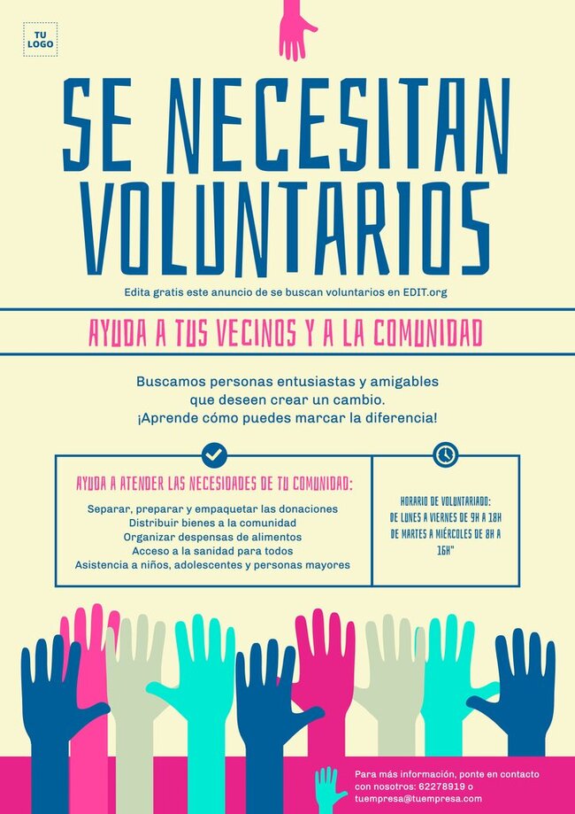 Crea Anuncios De Se Buscan Voluntarios Con Plantillas