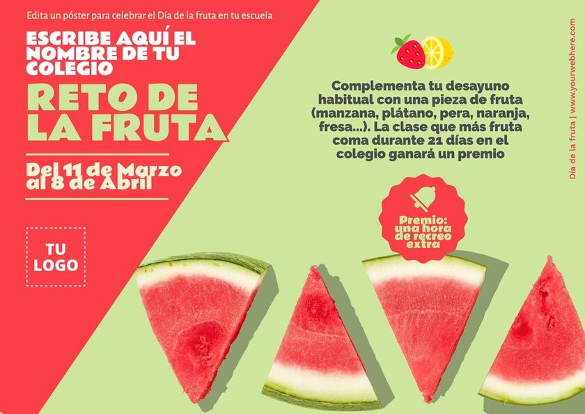 Diseños para el Día de la Verdura y la Fruta en la escuela