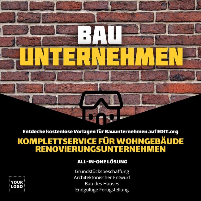 Kostenlose Plakat- Und Banner-Vorlagen Für Bauunternehmen