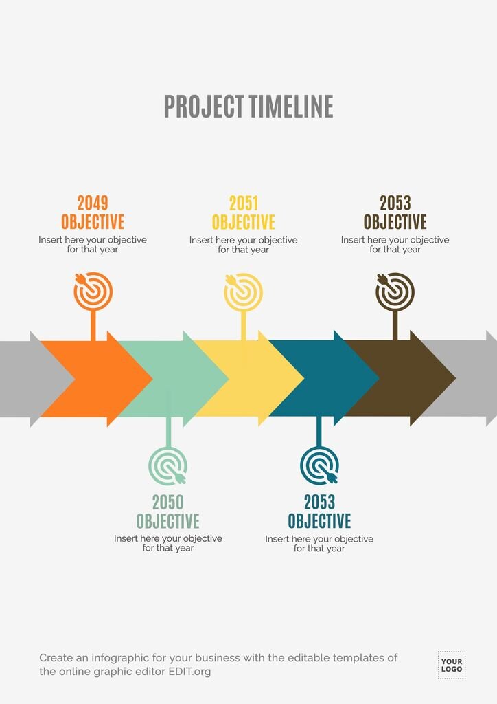 Infographic template for timelines editable online