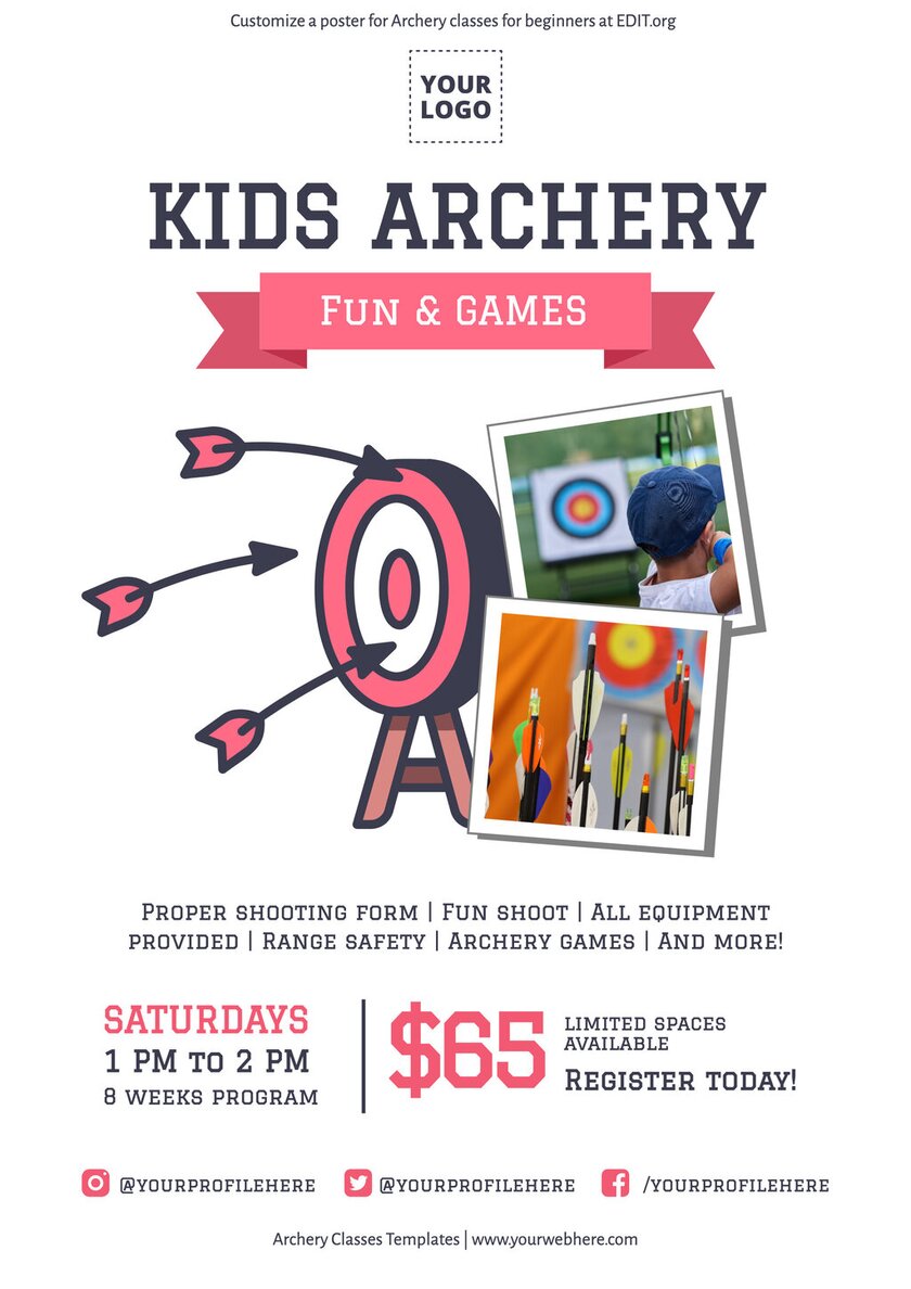 Make posters for archery lessons for beginners