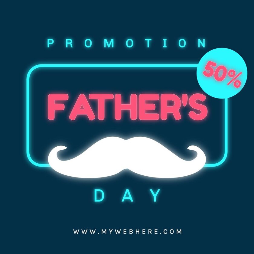 fathers day promo neon colours template