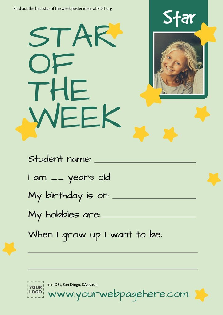 Free Star Of The Week Poster Templates