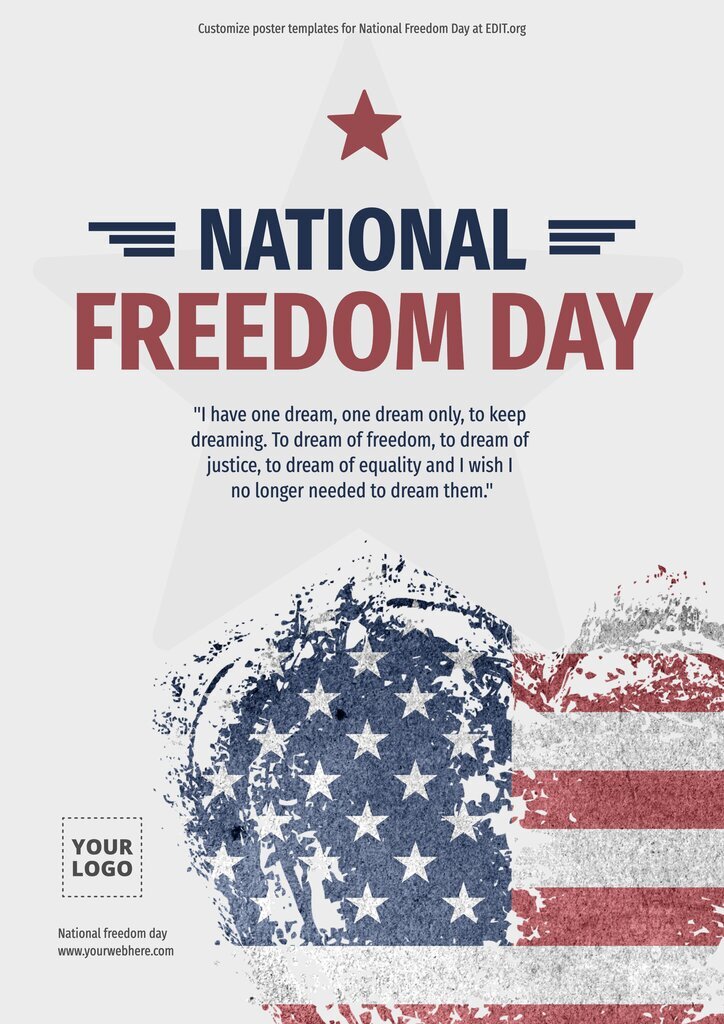 Free poster design of happy National Freedom Day