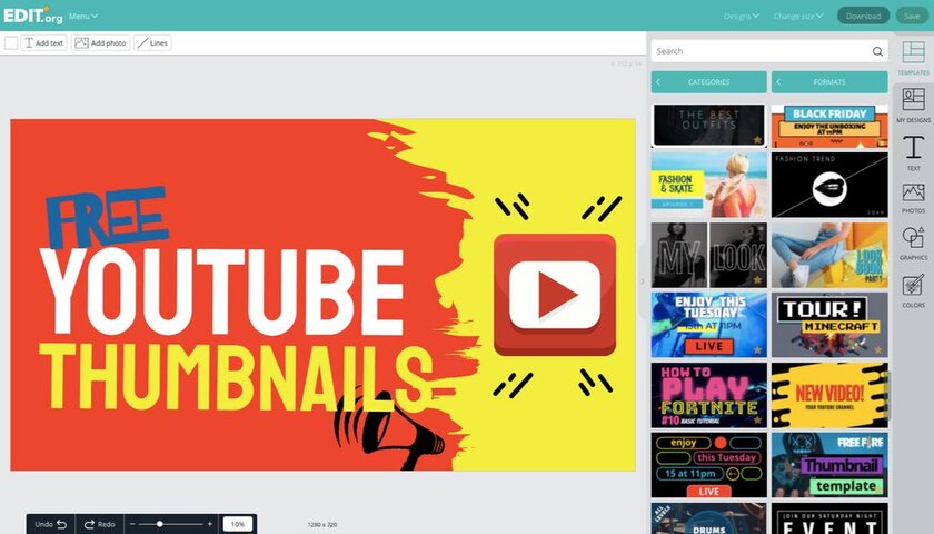 Editable Youtube banner maker with free templates