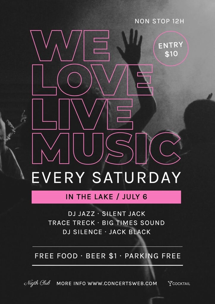 we love music poster template for concerts