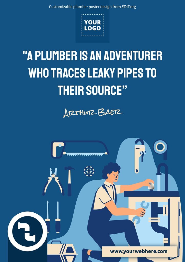 Plumbing brochure template with quotes
