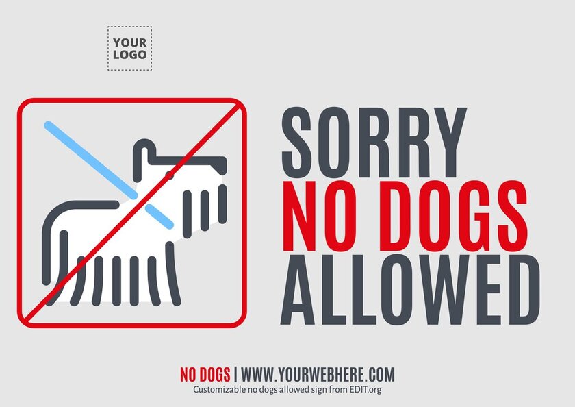 Cartello gratuito di divieto di accesso ai cani