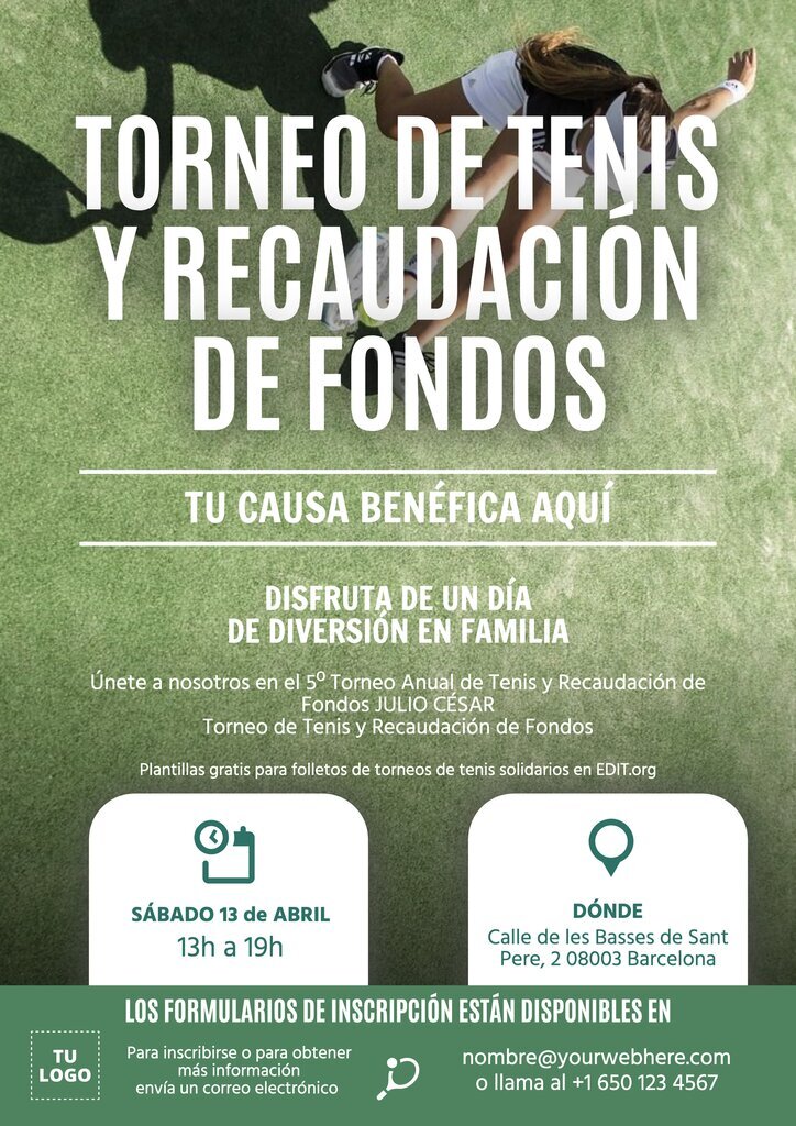 Flyers de Tenis gratis para editar