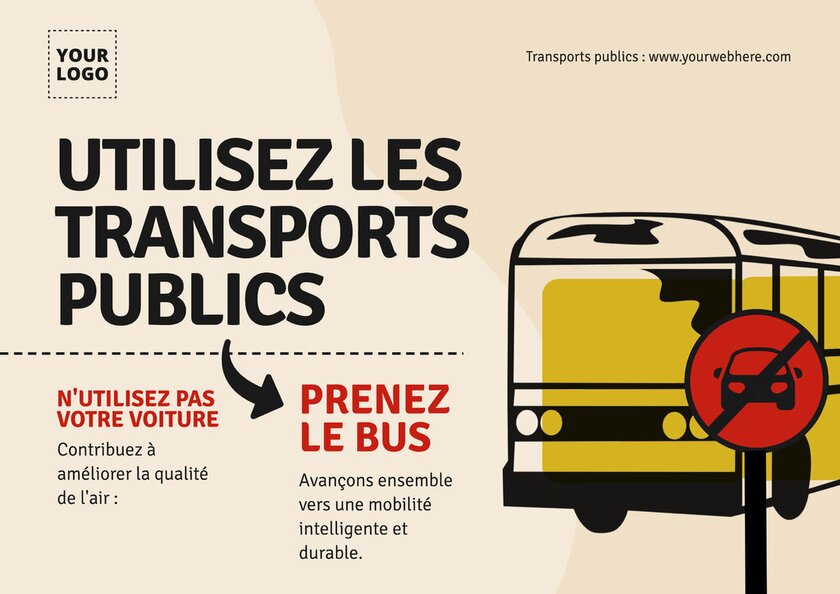 modèle d'affiche pour les transports publics et inciter à prendre le bus