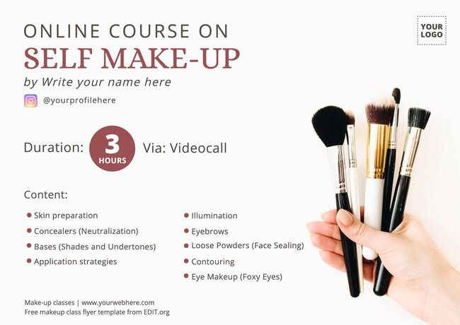 Edit Makeup Class Flyer Templates