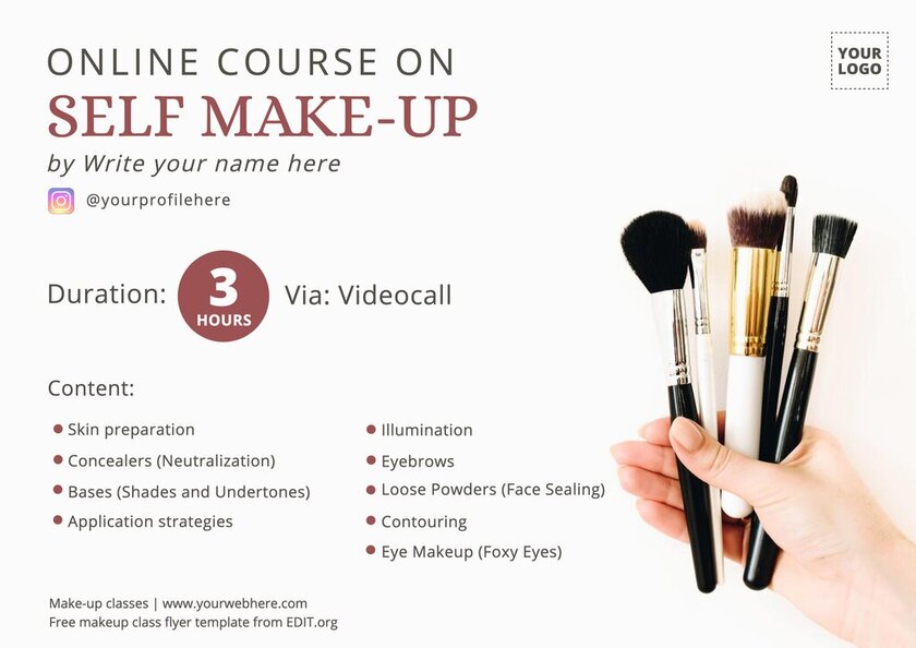 Customizable banners for makeup courses