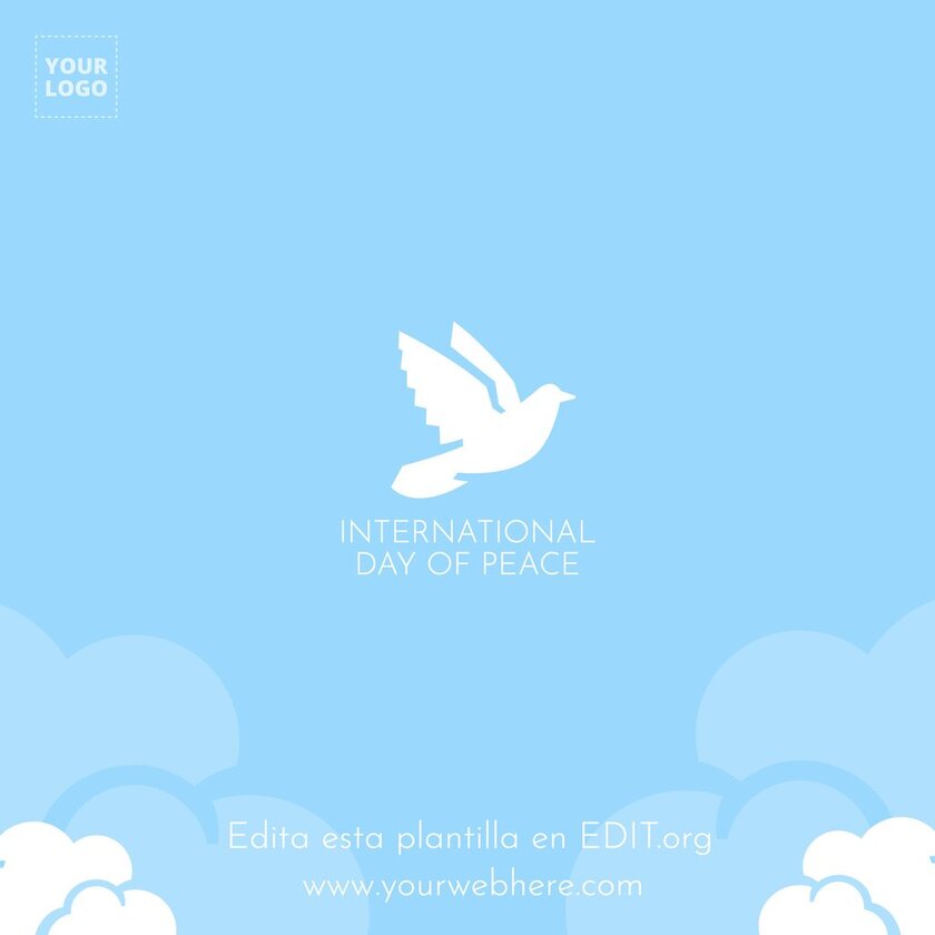 Cartel editable sobre el día de la paz