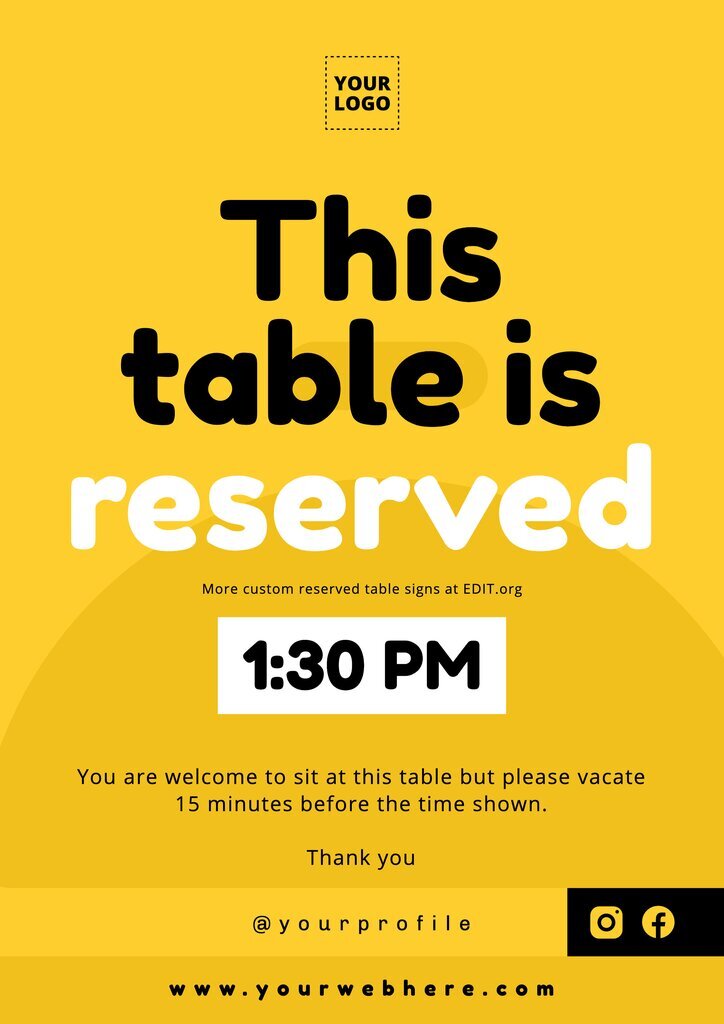 Reserved for family table sign templates
