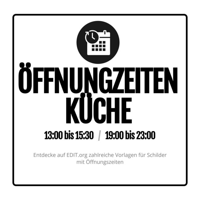 Öffnungszeiten Schilder Designs online