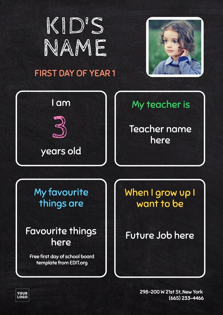 Printable First Day Of School Templates