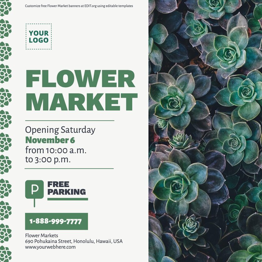 Online banners to advertise Flower Markets for free