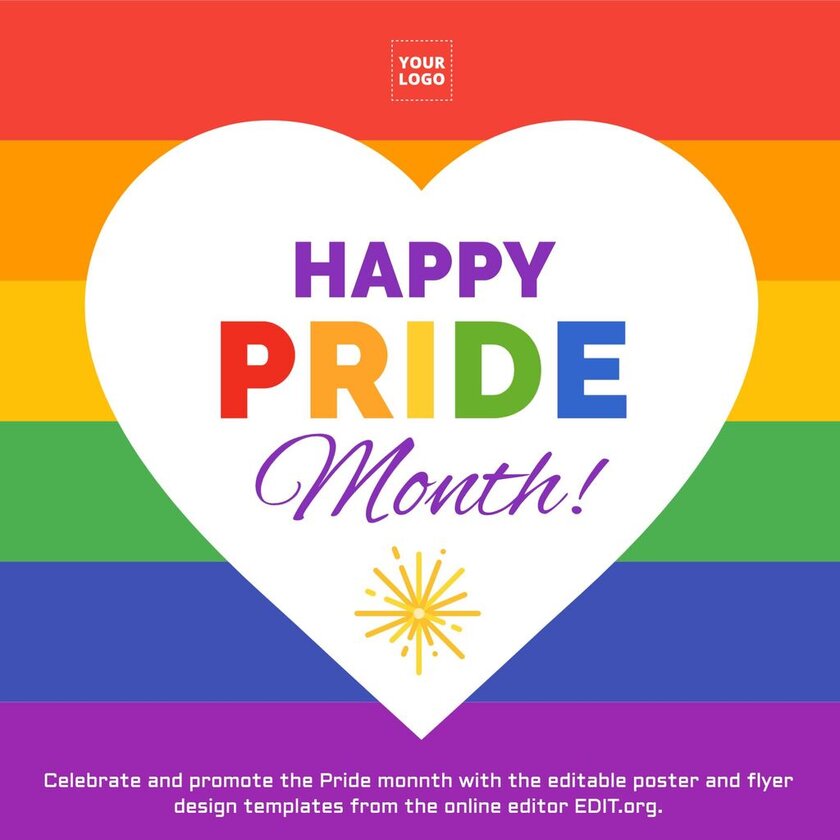 Pride gay groet post sjabloon. Voeg een aanbieding toe om de pride maand te vieren