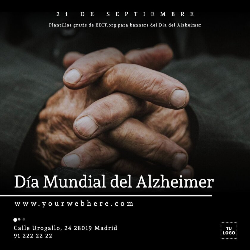 Banner con frases para el día mundial del Alzheimer