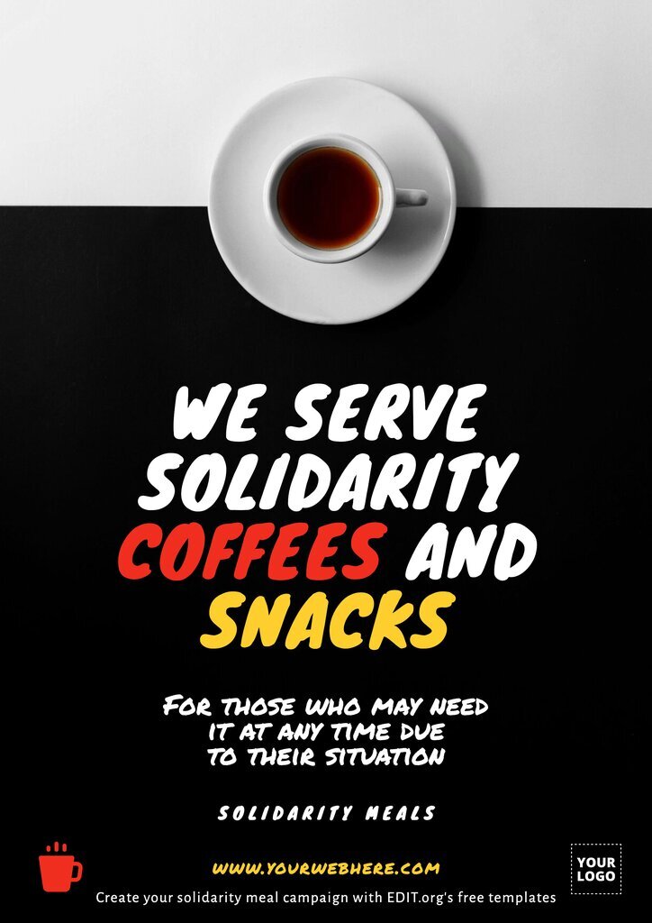 Locandine gratuite per realizzare una campagna di pasti di solidarietà