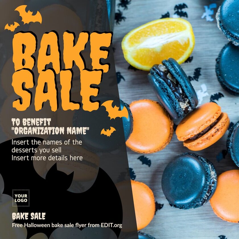 Editable Halloween bake sale flyer designs