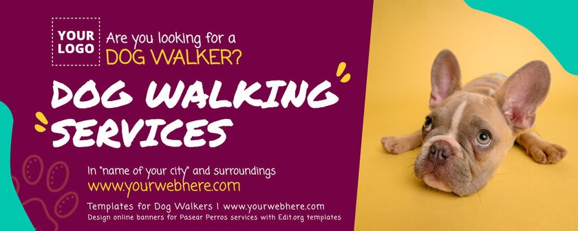 Free walking dog flyers and banners online