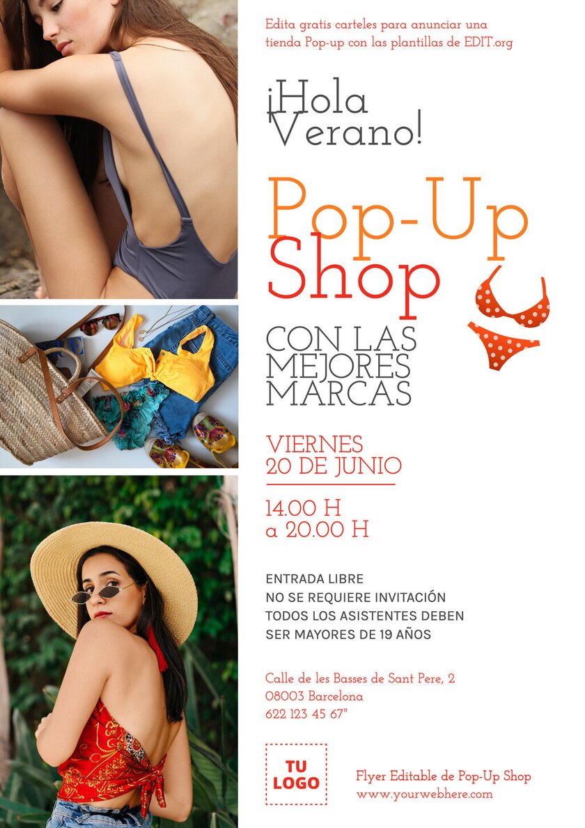 Diseña gratis un flyer pop up con plantillas editables