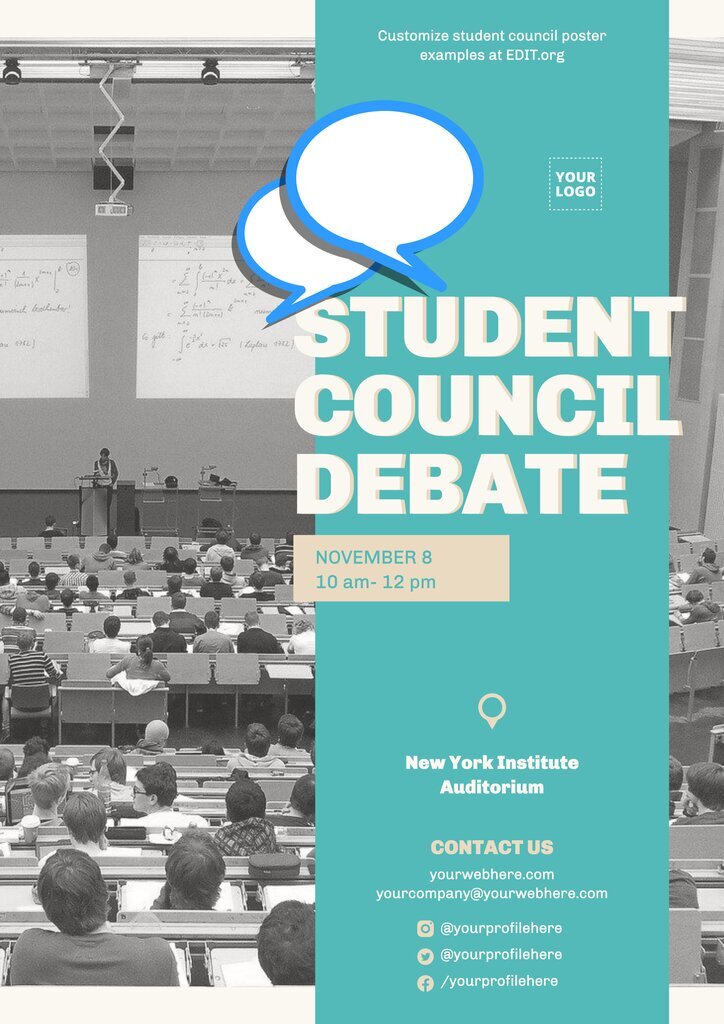 Goede studentenraad posters voor debatten en evenementen