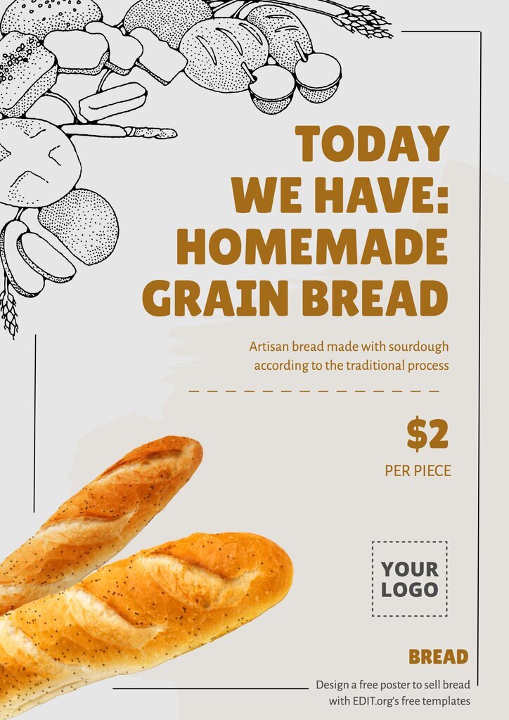 Design gratuiti di locandine Si vende pane