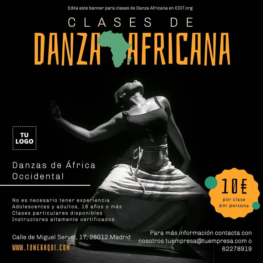 Designs para aulas de dança africana