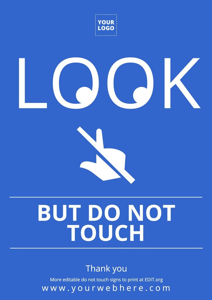 Printable don't touch sign