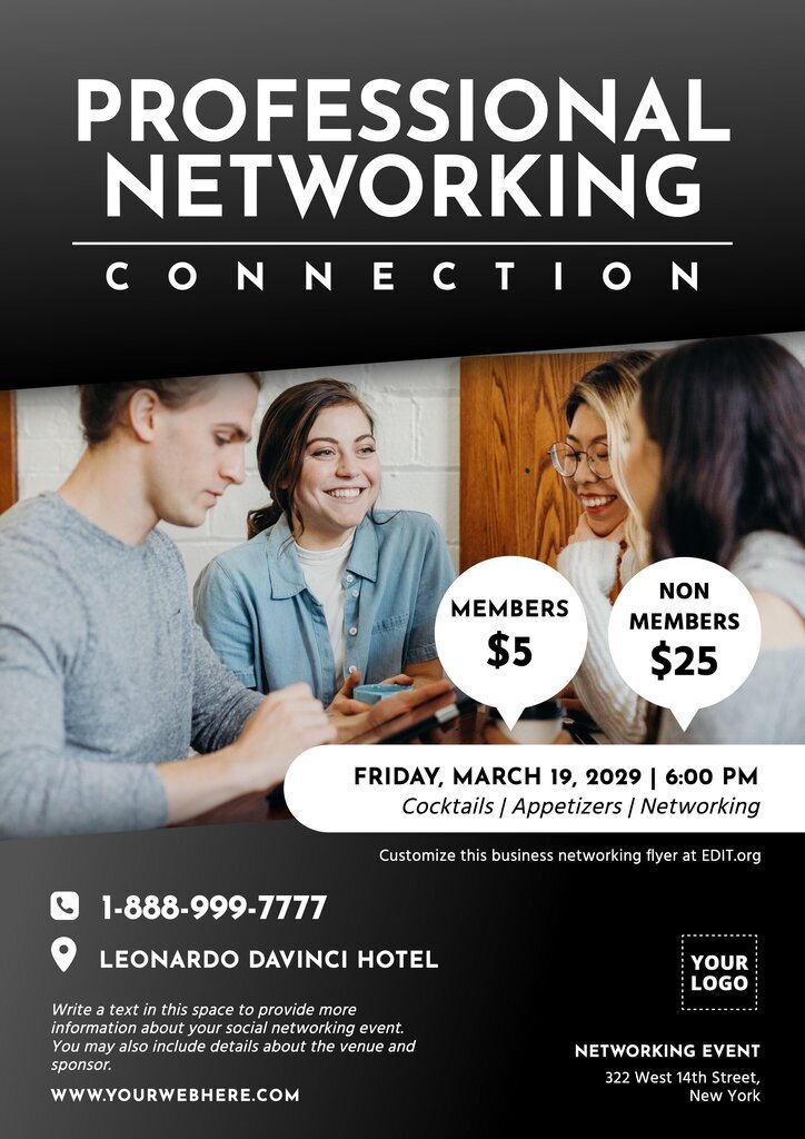 Editable flyer designs for networking events