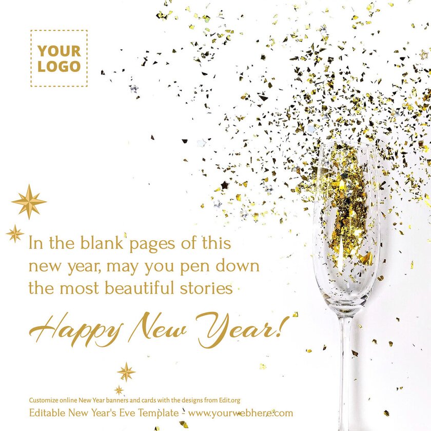 Editable New Year's Eve invitation template free