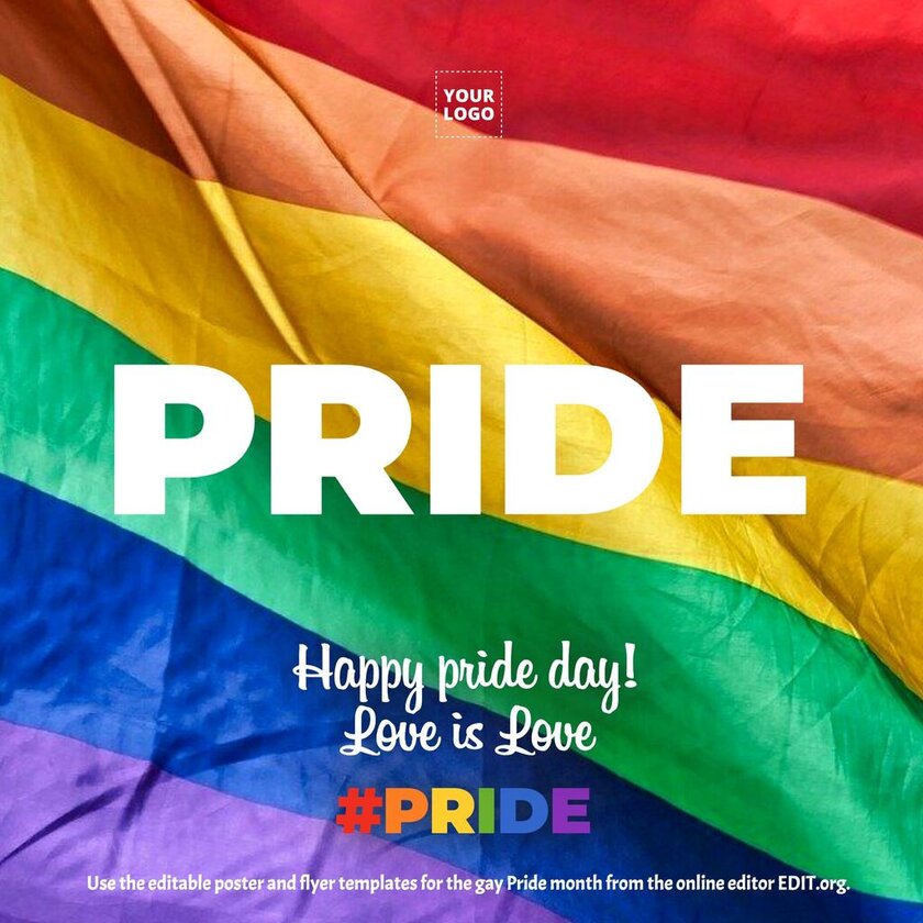 Pride greeting card to edit online. Love is love