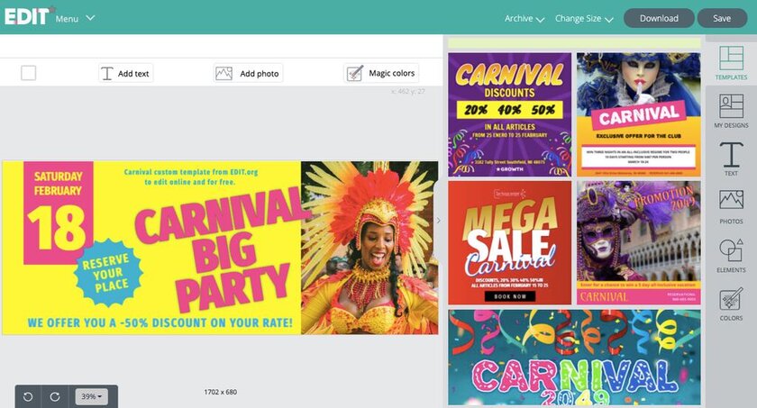 Free carnival banner template to edit for free