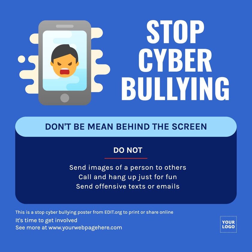 Editable bullying and harassment posters to print