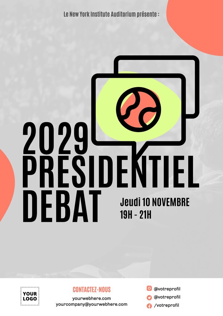 Affiche de débat présidentiel 2029