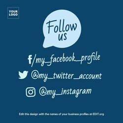 Follow us design to edit and have real followers